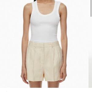 NEW Babaton Pleated Linen Mini Short